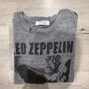 Free People Gray and Black  Zeppelin Oversized Graphic Tee